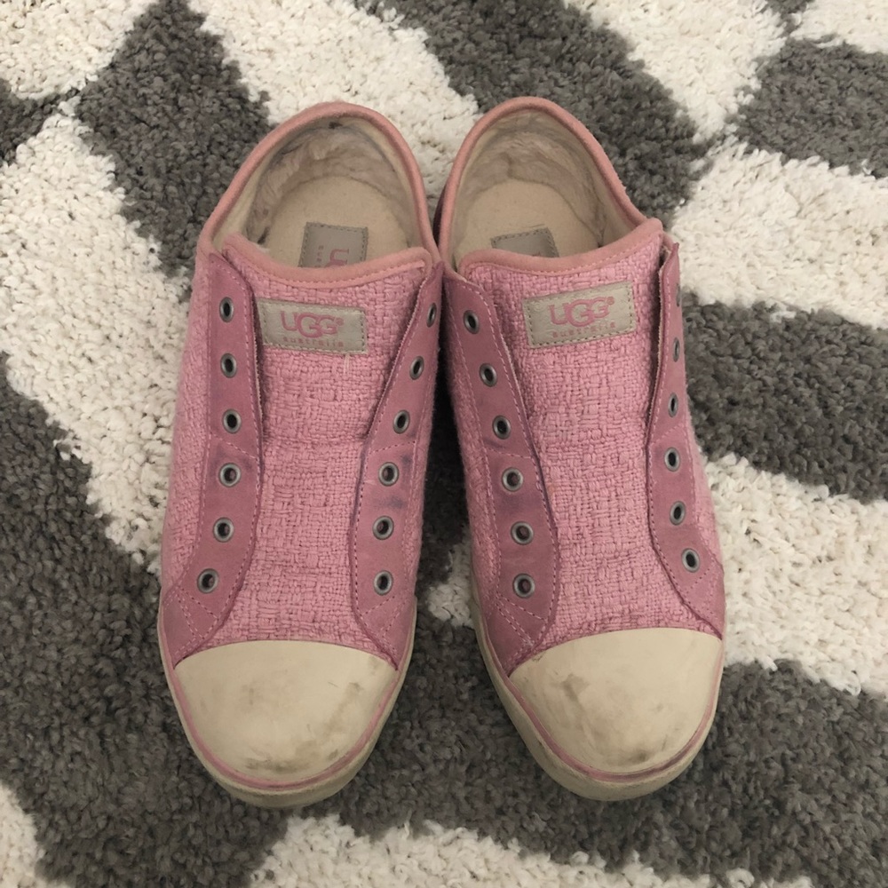 Ugg Laela pink shearling sneakers